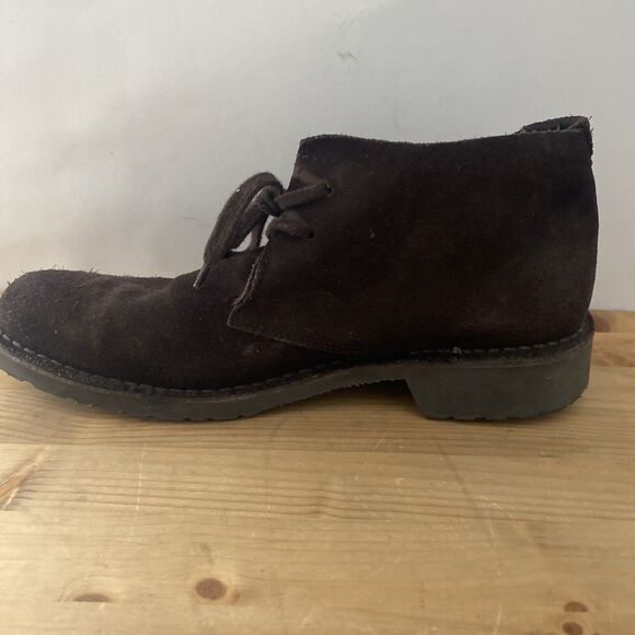Saks Fifth Avenue Suede Ankle Boots Brown Leather Lace-up Chukka Shoes Sz 9.5 main image 9
